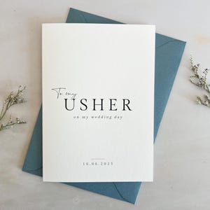 Tarjeta de agradecimiento de boda personalizada para el acomodador: un recuerdo sentimental para la novia o el novio. Tarjeta de regalo de boda personalizada.