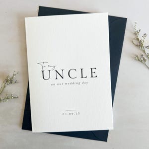 "Hochzeitskarte ""Danke"" für Onkel - Sentimentales Andenken von Braut oder Bräutigam - Benutzerdefiniertes Hochzeitsgeschenk."