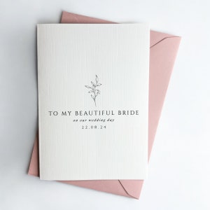 Biglietto di auguri personalizzato per il giorno delle nozze per la sposa - Biglietto A6 stampato dalla sposa o dallo sposo alla futura moglie - Ricordo sentimentale di ringraziamento