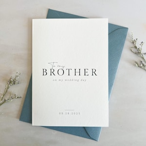 Biglietto di ringraziamento personalizzato per il fratello per il matrimonio - Un ricordo sentimentale per la sposa o lo sposo - Biglietto di auguri per il matrimonio personalizzato
