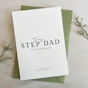 Personalised Wedding Thank You Card for Step Father – Sentimental Keepsake from Bride or Groom to Step Dad - Custom Wedding Card Gift