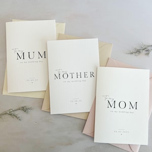 Personalised Wedding Thank You Card for Mother – Sentimental Keepsake from Bride or Groom to Mum / Mom - Custom Wedding Card Gift