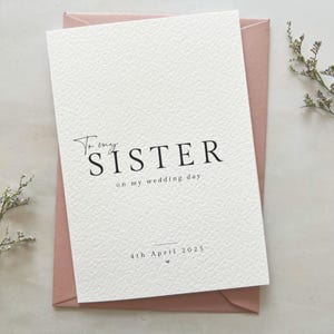 Personalised Wedding Thank You Card for Sister – Sentimental Keepsake from Bride or Groom - Custom Wedding Card Gift