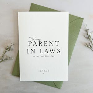 Biglietto di ringraziamento personalizzato per il matrimonio dei suoceri - Un ricordo sentimentale per la sposa o lo sposo - Biglietto regalo di nozze personalizzato