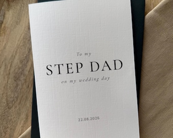 To My Step Dad on my Wedding Day Card, Personalised