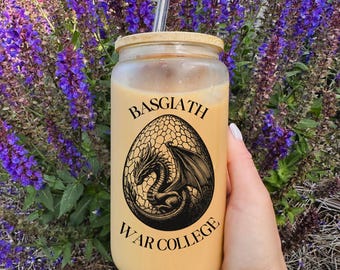 Vaso de cristal de la Escuela de Guerra Basgiath del Cuarto Ala, Mercancía de la Escuela de Guerra Basgiath, Tormenta de ónix, Decoración de la Escuela de Guerra Basgiath, Copa de la Escuela de Guerra Basgiath, El más vendido