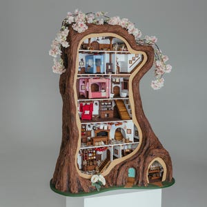 Brambly Hedge Mouse House with illumination. READY TO SHIP. Fully furnished.