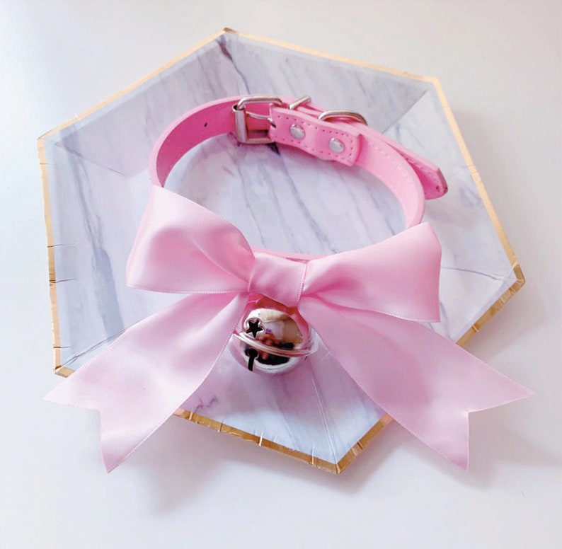 PinkWhiteBlackPurple SilverPlated Ribbon Bow Choker