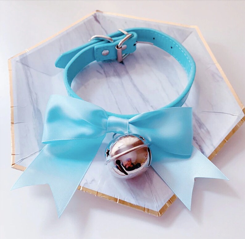 PinkWhiteBlackPurple SilverPlated Ribbon Bow Choker