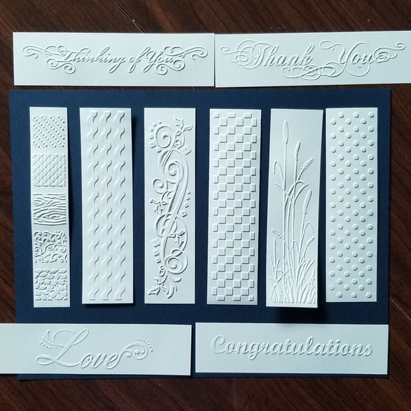 10 Embossed Cardstock Strip Variety Pack for Card Making, Journals, Scrapbooking and Ephemera