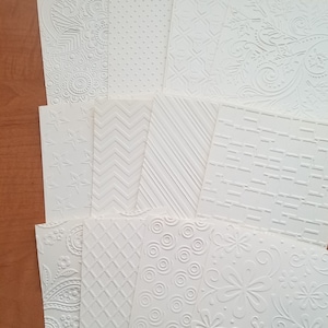 Set of 12 - Embossed Cardstock Paper, 4x6 Embossed Backgrounds for Junk Journals and Card Making - Lightweight Cardstock, Embossed Paper