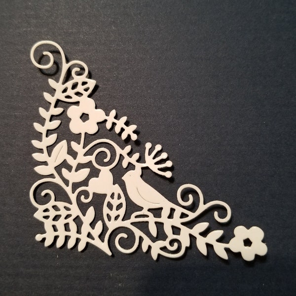 Decorative Corner with Bird Fancy Die Cut - Set of 4