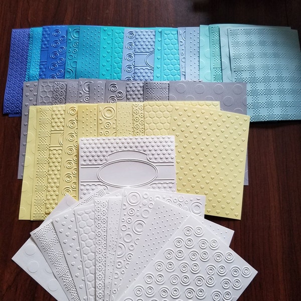 Set of 50 (Fifty) Assorted Circle Pattern Embossed Cardstock Paper 4x6 Backgrounds for Journals and Card Making