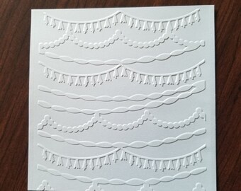 Embossed Fiesta Bunting Cardstock: Card Making Supplies (5x6)