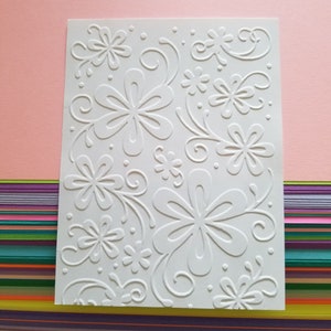 Cardstock Front 12 Embossed Cardstock Flower Background Sheets | Embossed Card Front ...