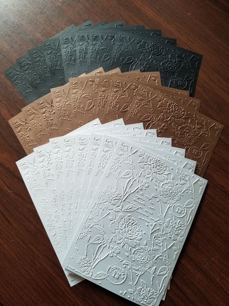 12 Embossed Floral Cardstock Backgrounds - Etsy