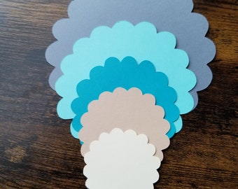 Scalloped Circle Paper Die Cuts: 50 Pc Craft Set