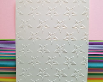 12 Embossed Cardstock Paper Stars | Embossed Card Front Topper