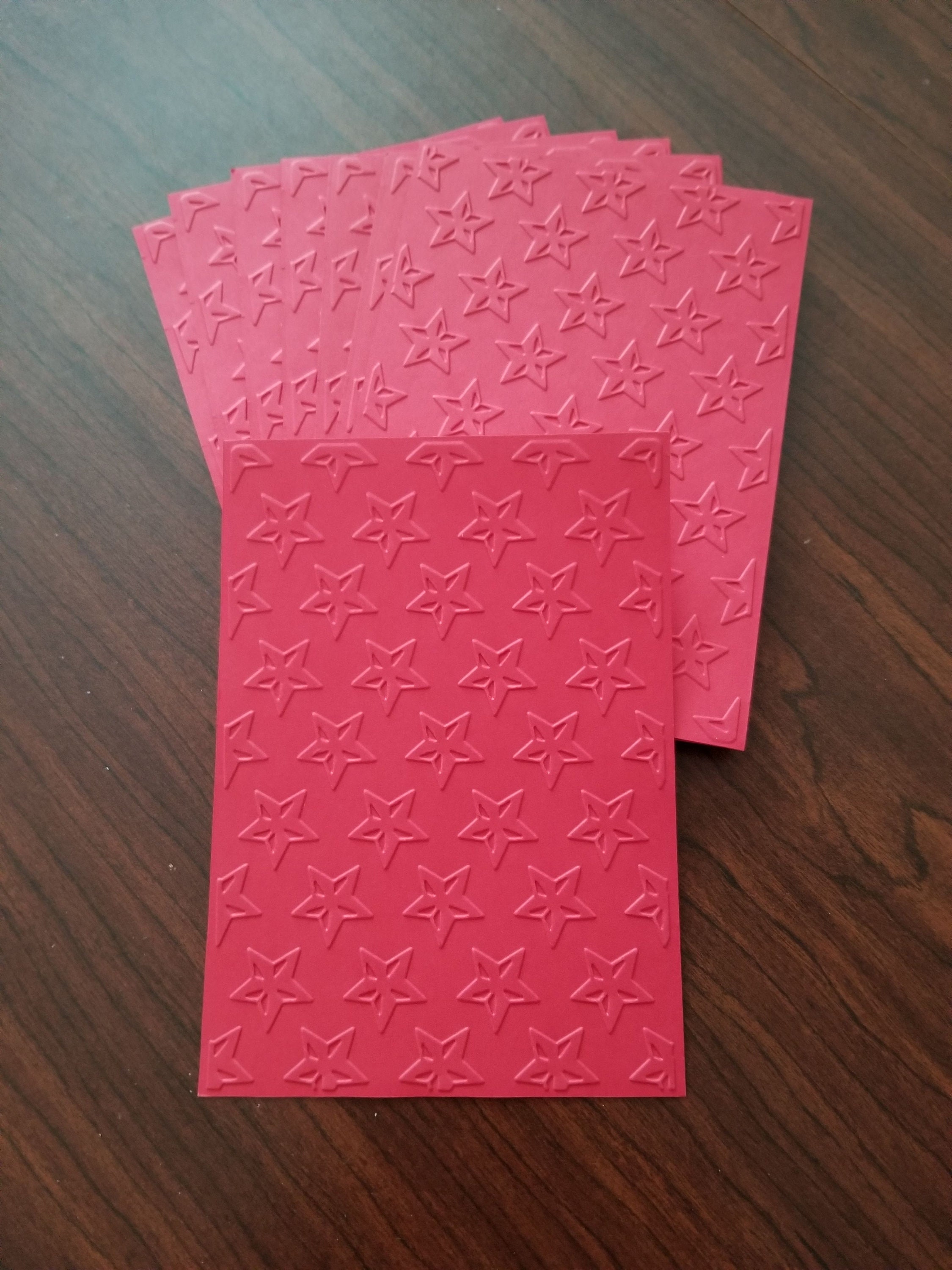 Cardstock Front 12 Embossed Cardstock Paper Stars | Embossed Card Front Topper - Etsy