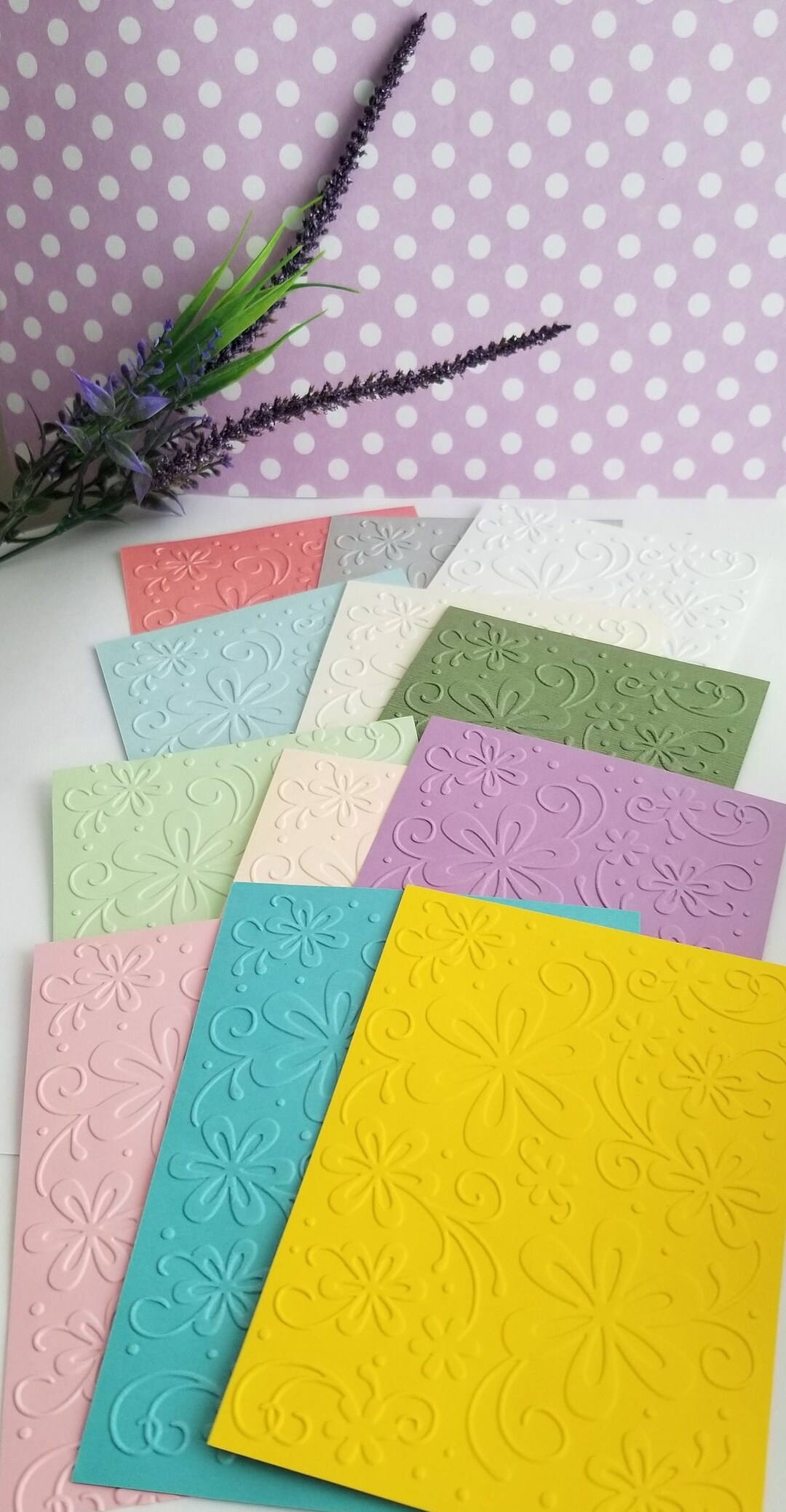 Embossed Floral Cardstock: Mixed Media Paper, Card Making (4x6, Set of ...