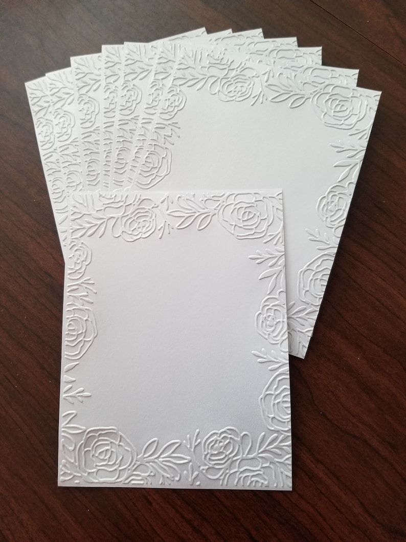 Embossed Floral Cardstock Frames: 4x6 Scrapbook Paper Ephemera (set of ...