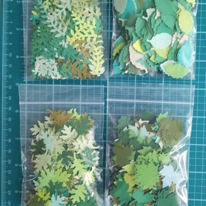 4 Shape Green Leaf 1" Variety Die Cut Shape Set for Crafts, Junk Journals, Scrapbooking and Card Making