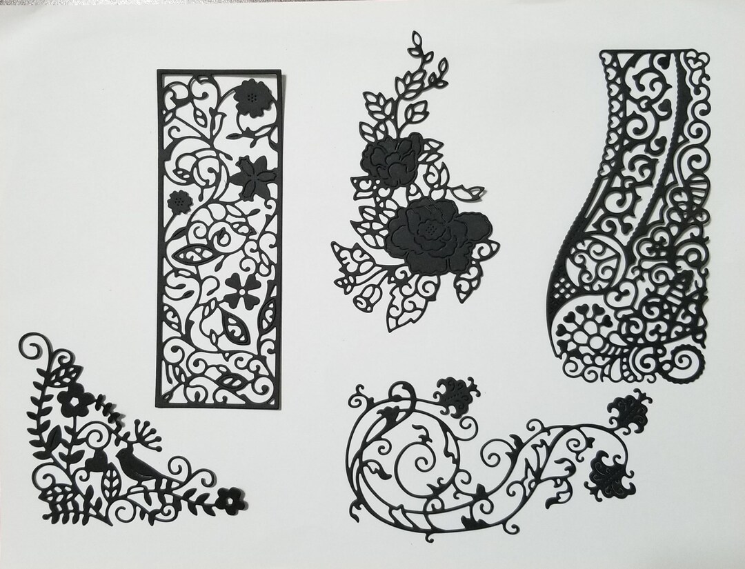 Die Cut Paper Lace Embellishments - Set of 5 - Etsy