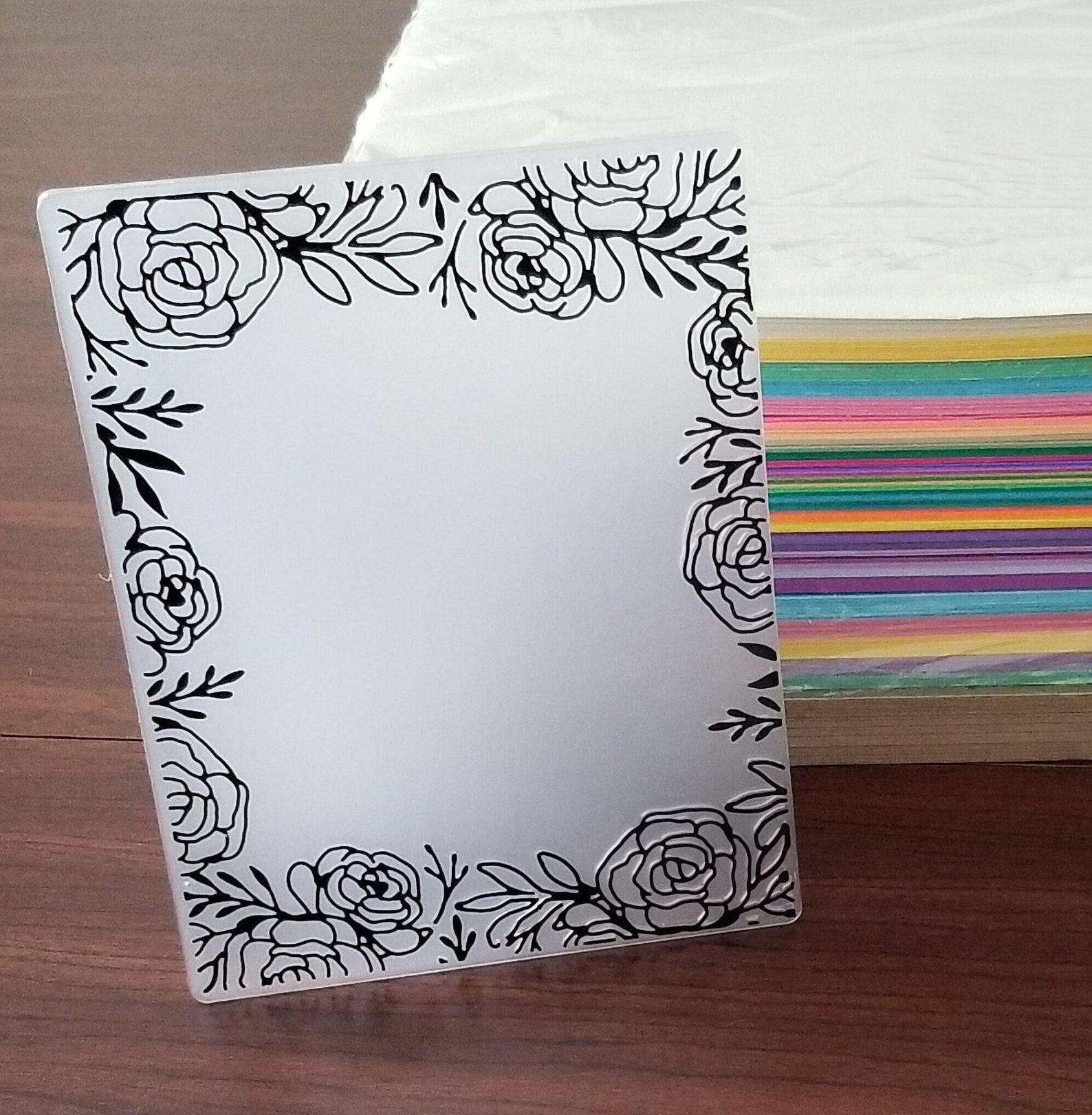 Embossed Floral Cardstock Frames: 4x6 Scrapbook Paper Ephemera (set of ...
