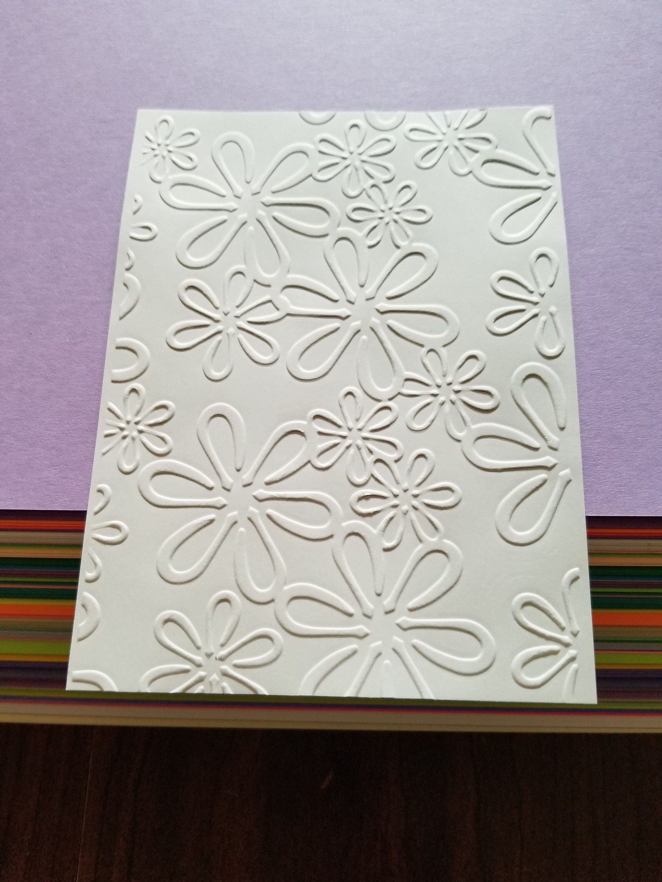 Cardstock Front 10 Embossed Cardstock Flower Background Sheets | Embossed Card Front ...