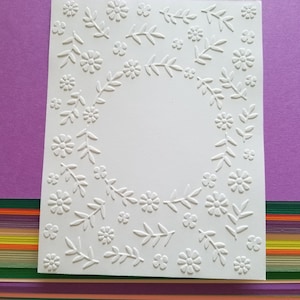 10 Embossed Flower Background Cardstock, Junk Journal Embossed Paper, Flower Card Topper, Flower Card Front, Mixed Media Embossed Cardstock