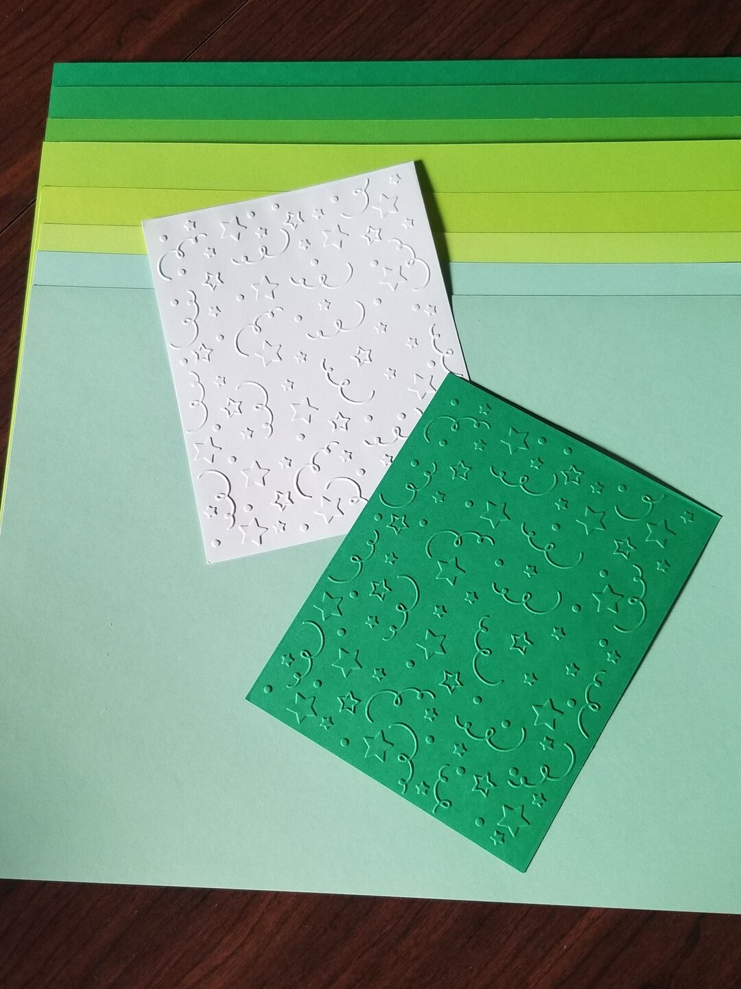 10 Embossed Background Cardstock, Junk Journal Embossed Paper, Card
