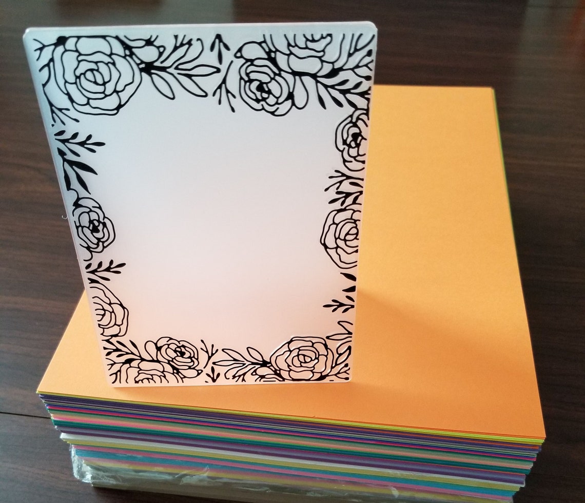 Embossed Floral Cardstock Frames: 4x6 Scrapbook Paper Ephemera (set of ...