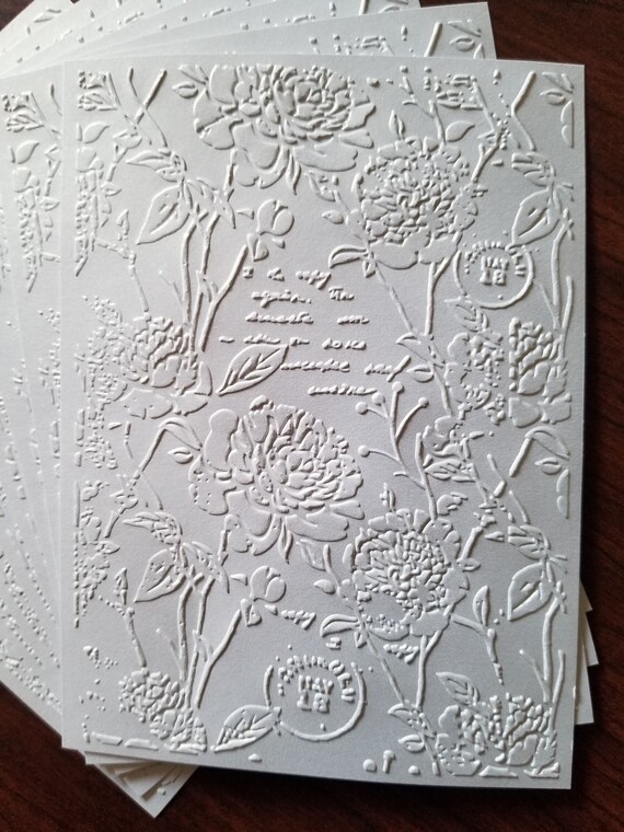 10 Embossed Floral 5x7 or 4x6 Cardstock Backgrounds, Toppers and Card  Fronts 