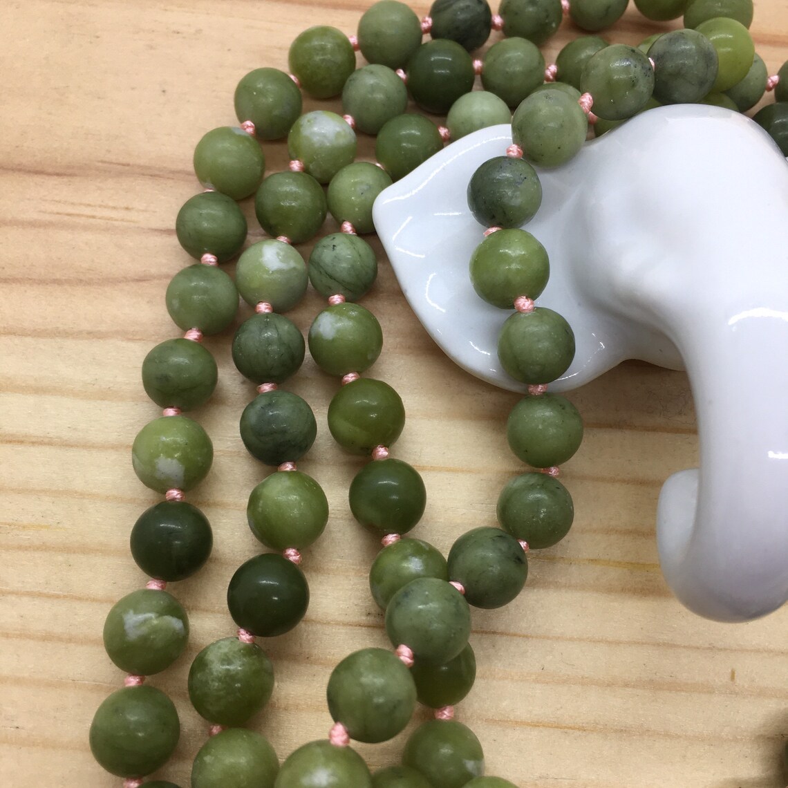 Green Jade necklace gemstone beaded natural stone bead jewelry | Etsy