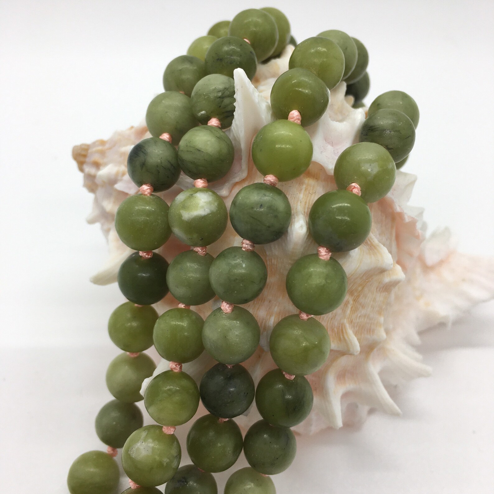 Green Jade necklace gemstone beaded natural stone bead jewelry | Etsy