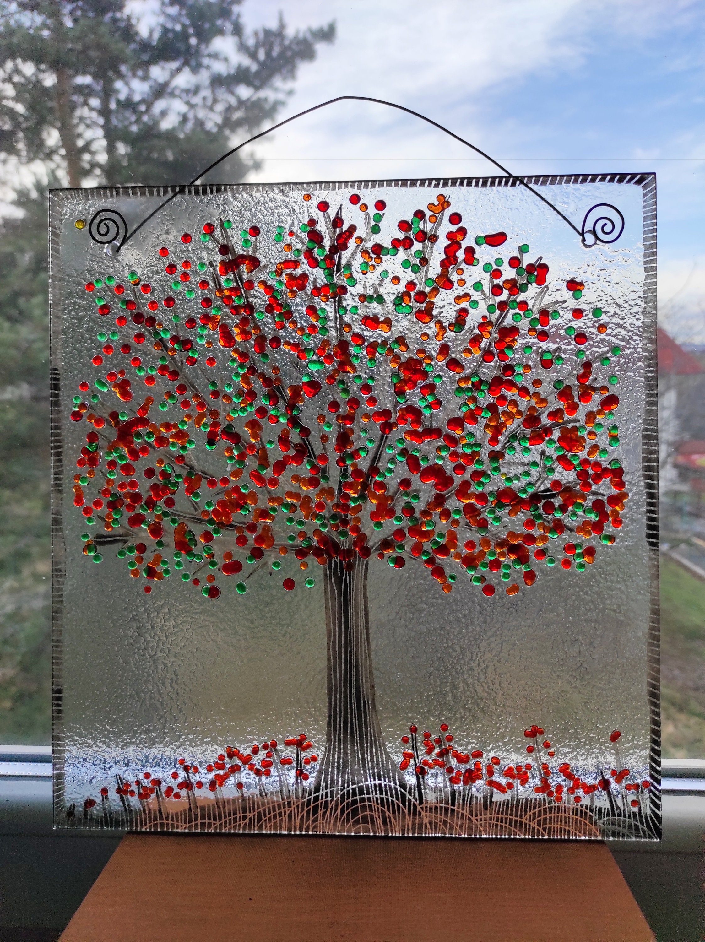 Tree of Life Glass Art Fused Glass New Home Family Gift Etsy