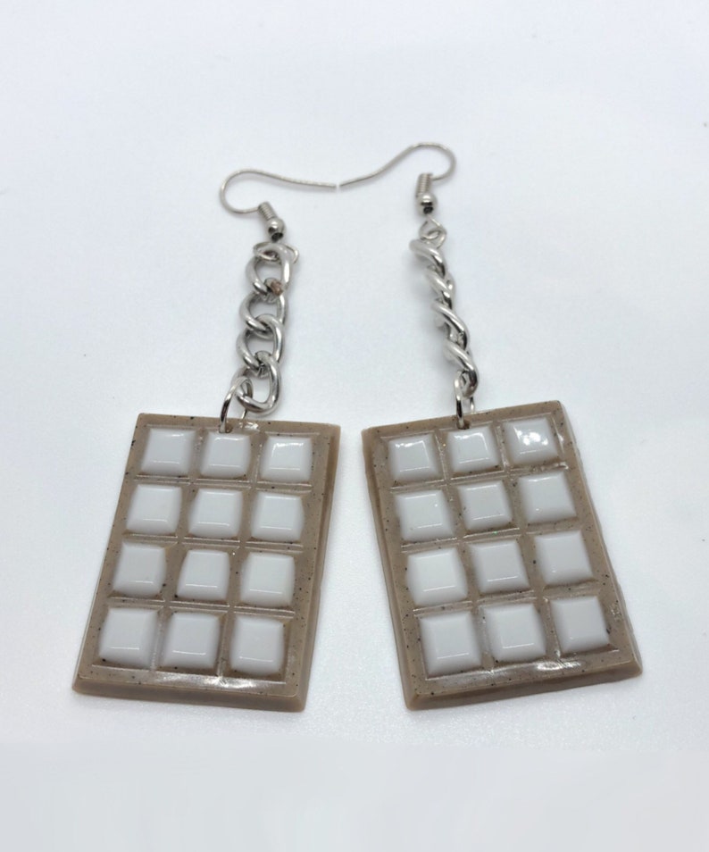 cute resin strawberry milk chocolate earrings