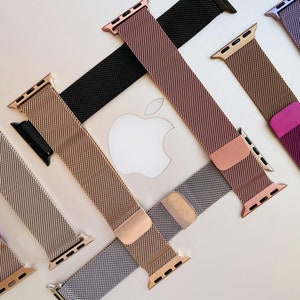 Rose gold apple watch with white band deals