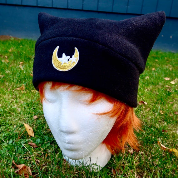 Luna Sailor Moon Cat Hat \u0026 Beanie Black 