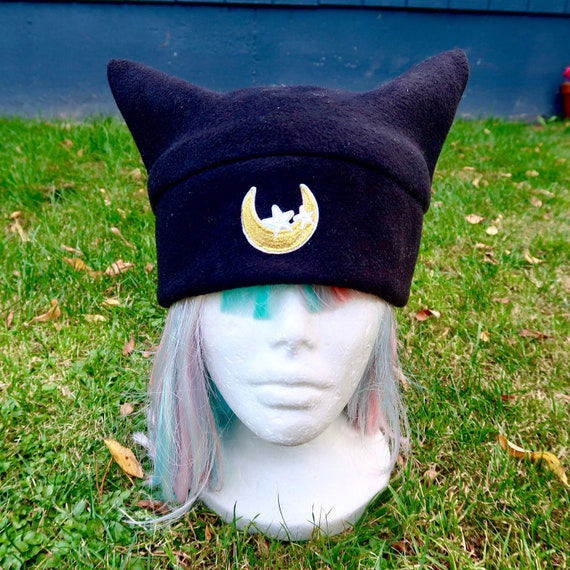 Luna Sailor Moon Cat Hat \u0026 Beanie Black 