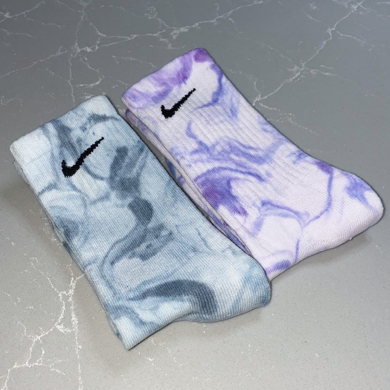 Nike Tie Dyed Marble Ankle Socks Lovingly Hand Customised | Etsy