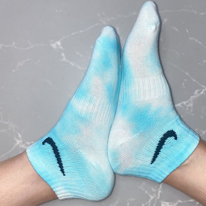 Blue Lagoon Nike Tie Dye Quarter Ankle Socks Lovingly Hand Etsy