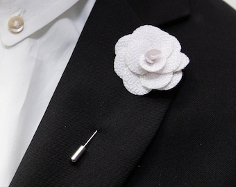 Edelweiss Lapel Flower / White Flower Brooch / Handmade Lapel Pin ...