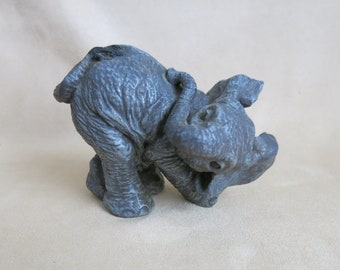 Vintage Elephant Ornament Herd Elephant "Sniff"  1991 Elephant Collector Good Luck Gift Collectible