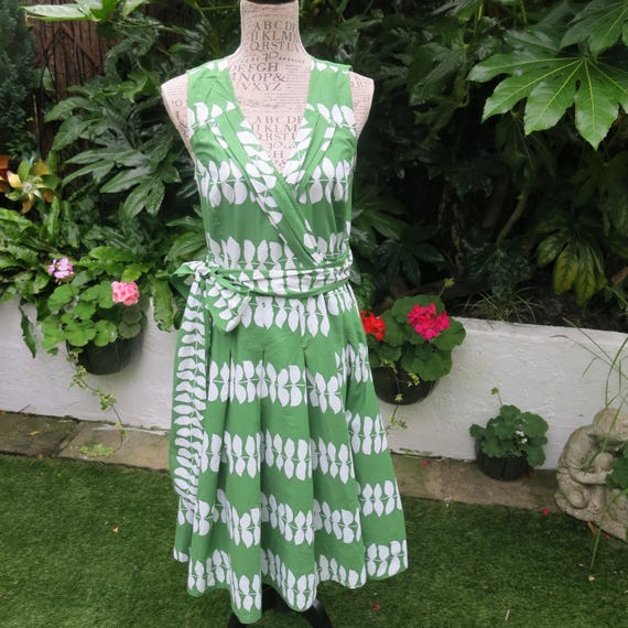 Vintage Dress Wrap Around Phase Eight Green With White Leaves Size 12 - Etsy Vintage Dress Wrap Around Phase Eight Green With White Leaves Size 12 - Etsy