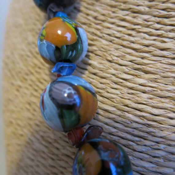 Vintage Colourful Necklace Millefiori Italian Gla… - image 7