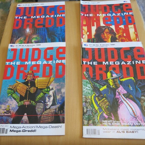 Vintage Judge Dredd the Magazine x 4 Collectible
