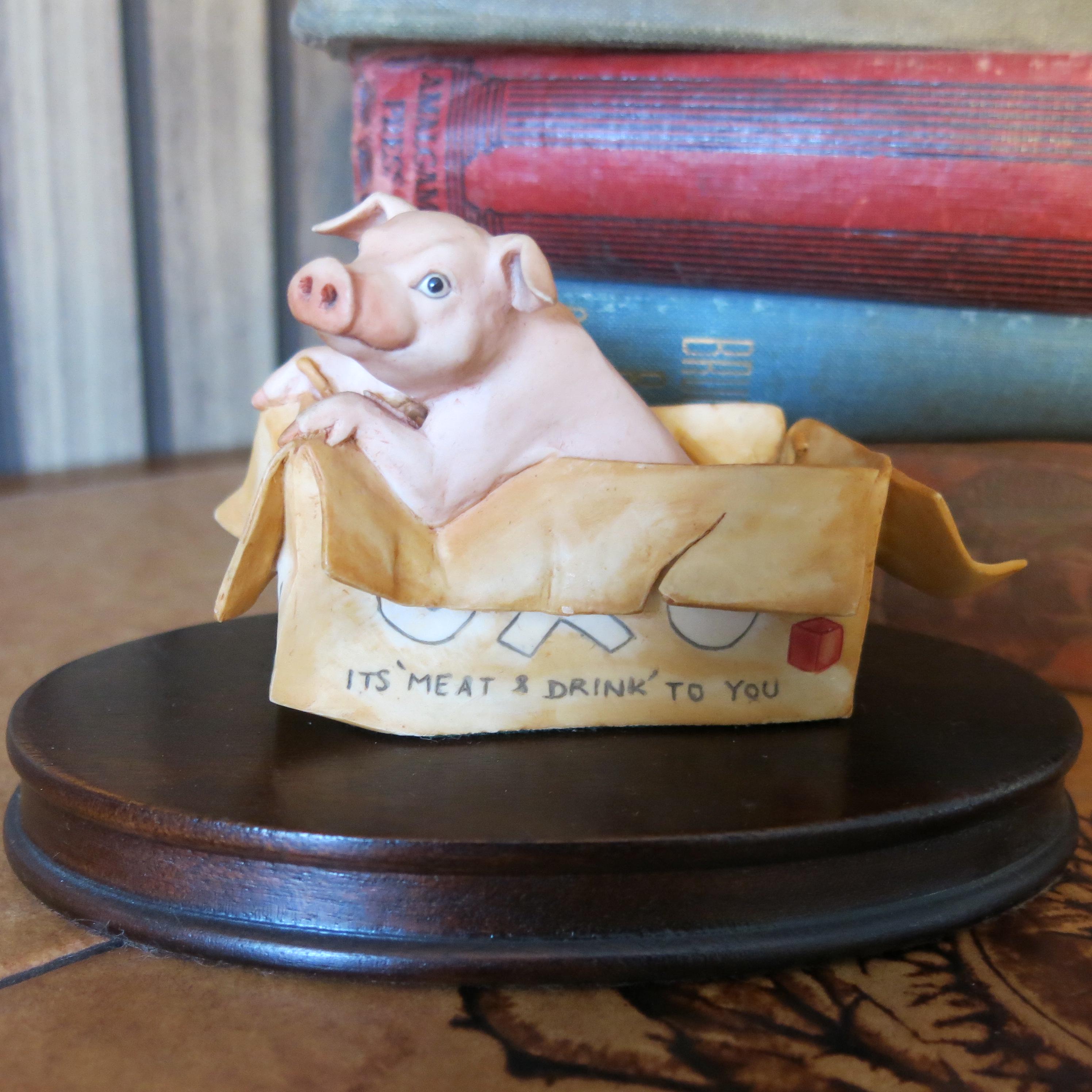 Vintage Border Fine Arts: Pig in Oxo Box Ornament/figurine - Etsy