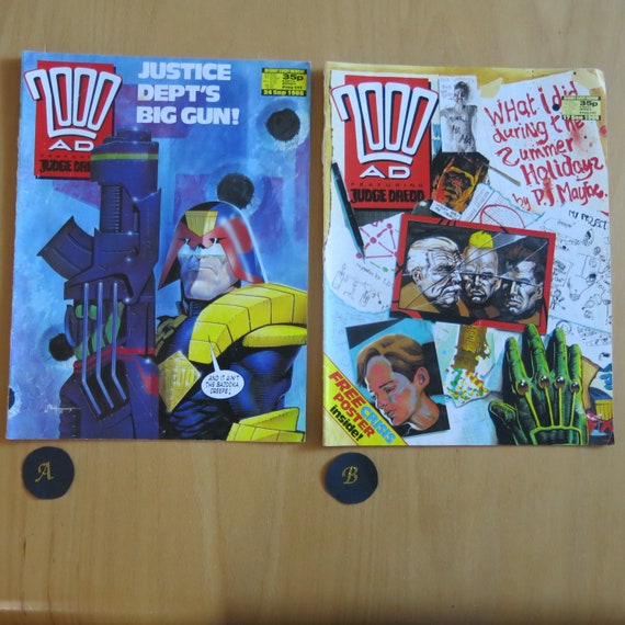 Vintage Comic 2000AD Featuring Judge Dredd Magazine/Comic 17th September 1988 and 24th September 1988