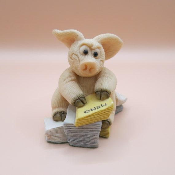 Piggin' Paperwork - Pig Ornament- Hand Made - David Corbridge - 1998 - Great Gift